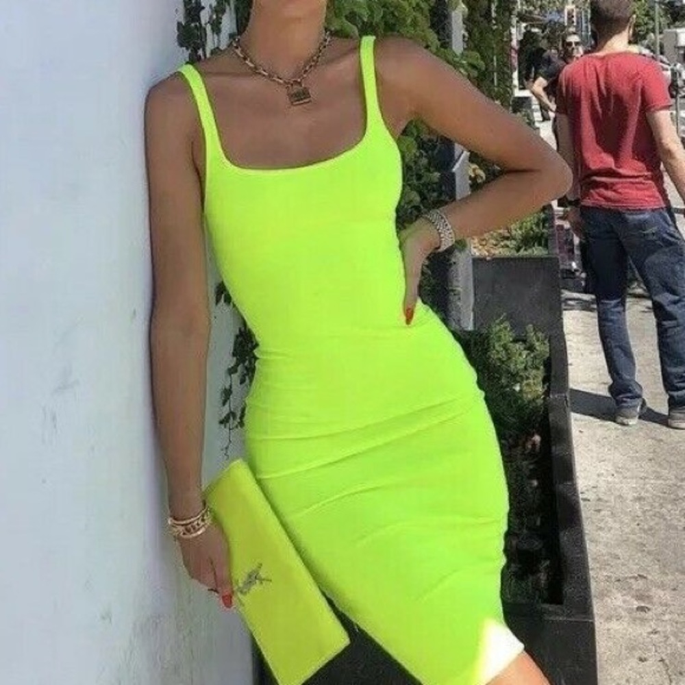 Neon Green Bodycon Dress